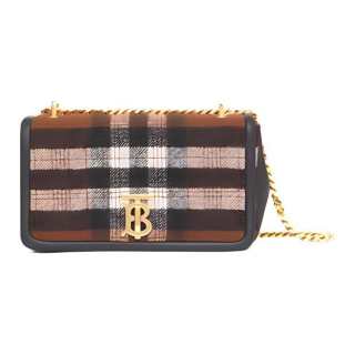 Burberry Lola Bag Cashmere With Sheepskin Shoulder Bag, Crossbody Bag Women's Tan