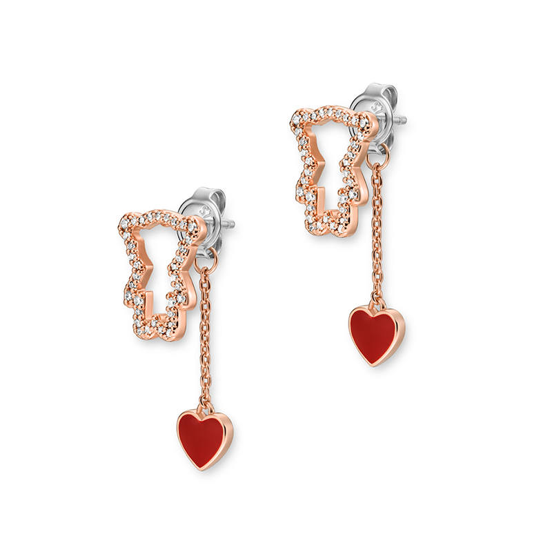 Emporio Armani heart teddy earrings