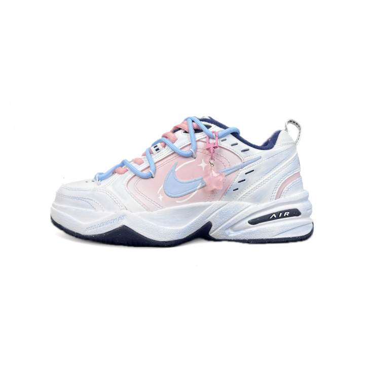 Nike Nike Air Monarch 4 Slip Resistant, Abrasion Resistant, Height Increasing Low top Chunky Sneakers Unisex Pink Blue