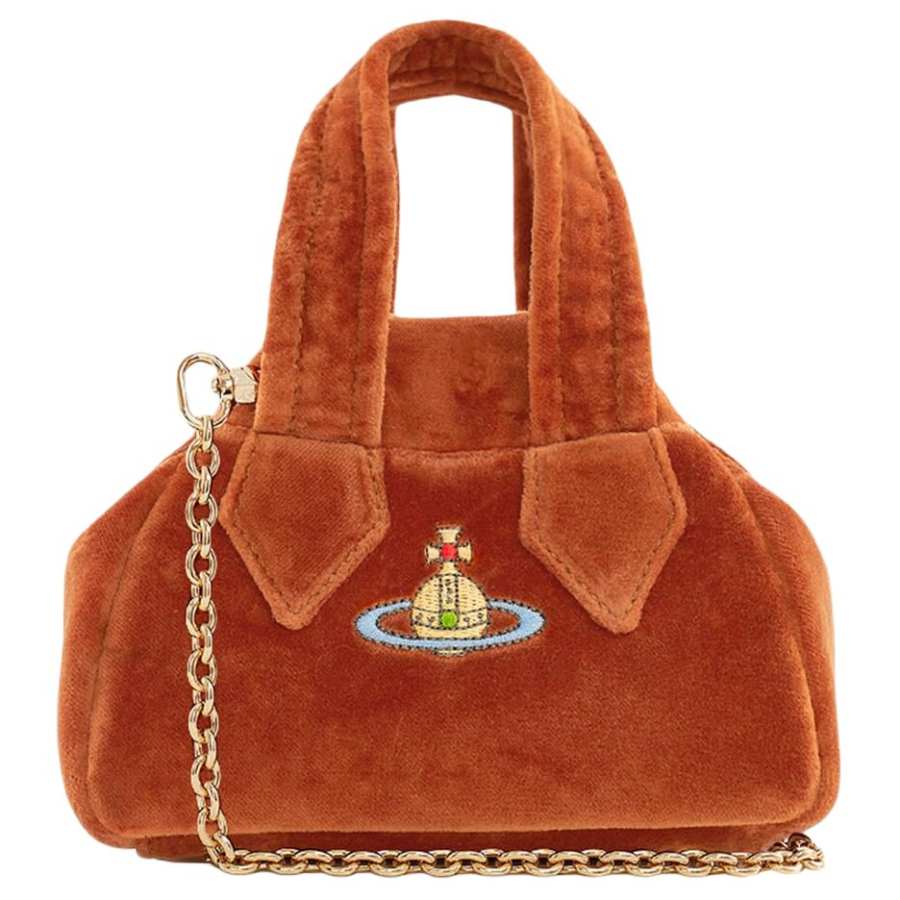 Vivienne Westwood 100% Cotton Shoulder Bag, Crossbody Bag, Handbag Mini Unisex Burnt Orange
