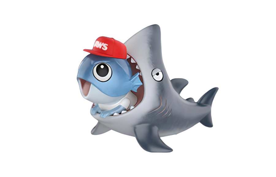 POP MART POP MART Great White Shark X Little Fat Fish Trendy Figures 12cm