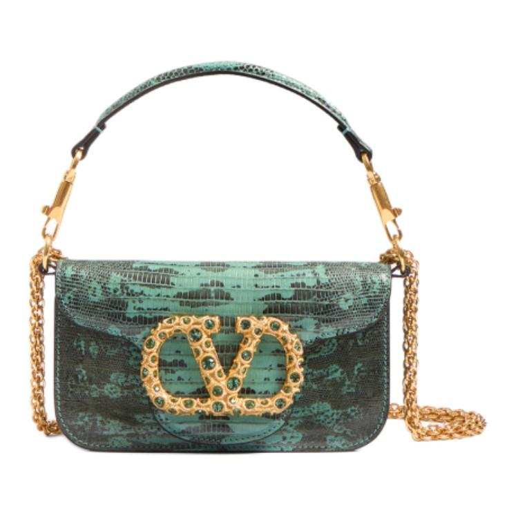 Valentino Sheepskin Shoulder Bag, Crossbody Bag, Handbag Small Women's Green