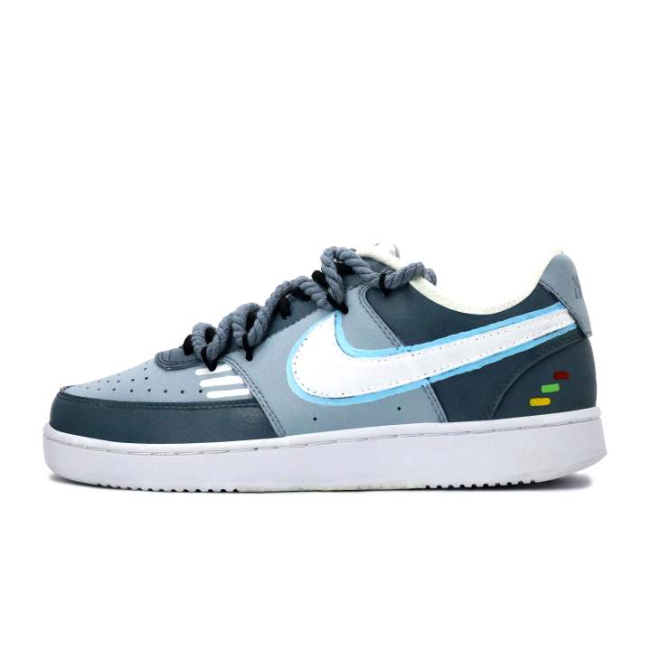 Nike Nike Court Vision 1 Lightweight Low top Skateboard Shoes Men's Gray White Blue