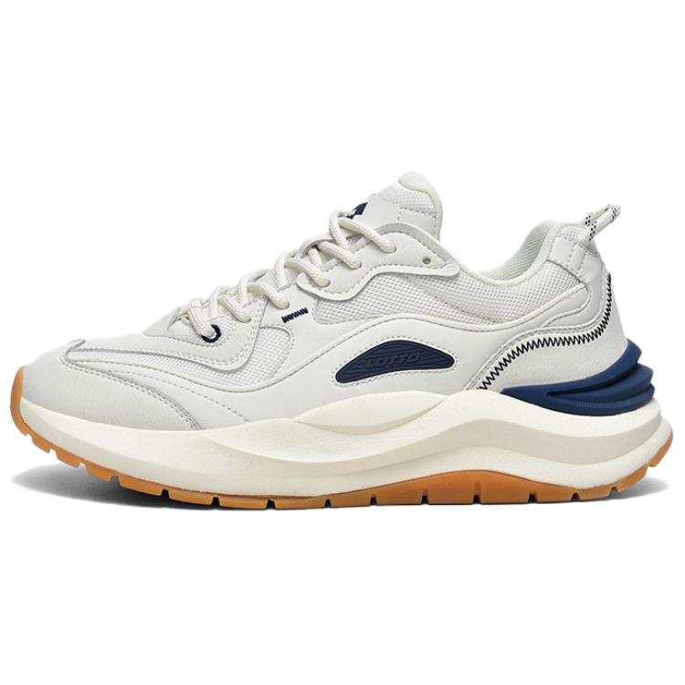 LOTTO Slip Resistant Abrasion Resistant Low top Casual Shoes Unisex Beige Blue