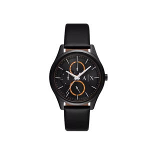 ARMANI EXCHANGEAE Wrist Watches Quartz Movement Leather Strap 42mm Black Dial Men's Watches