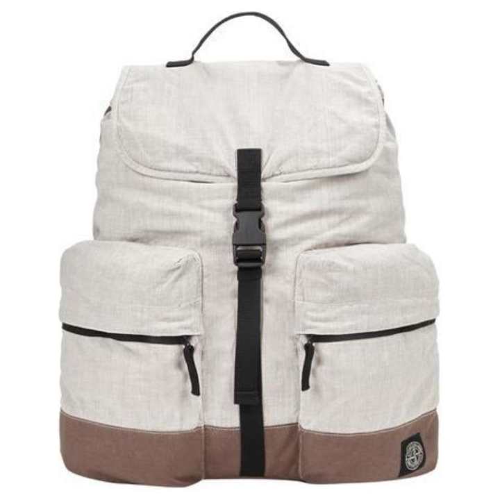STONE ISLAND STONE ISLAND Linen Nylon Backpack Men's Dove Gray