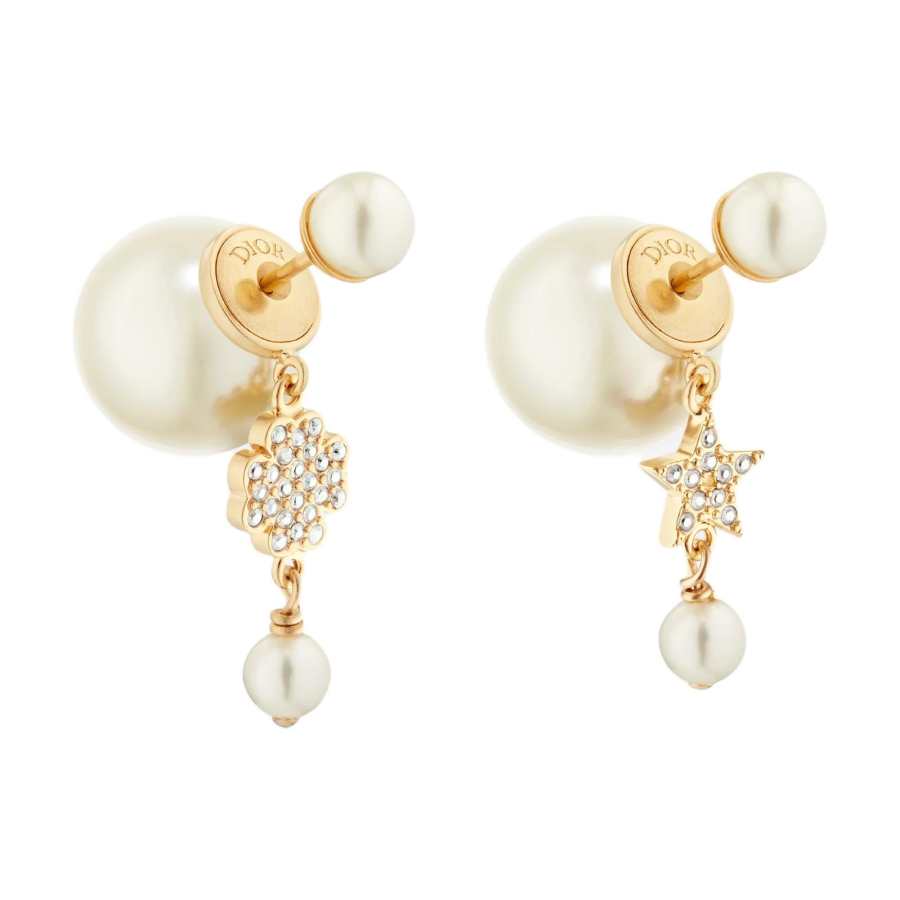 DIOR Resin, Metal, Faux Crystal Earrings Women's Gold