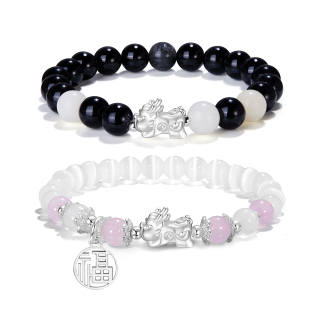Zeroline 999 Fine Silver Jade Bracelets Unisex