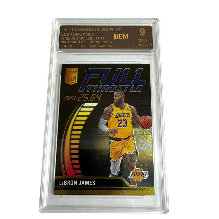 PANINI PANINI LeBron James, Lakers 99 Parallel, Full Speed, Teca, Blue Parallel 93/99 Star Card, 9 Points Graded Cards 1 Pc