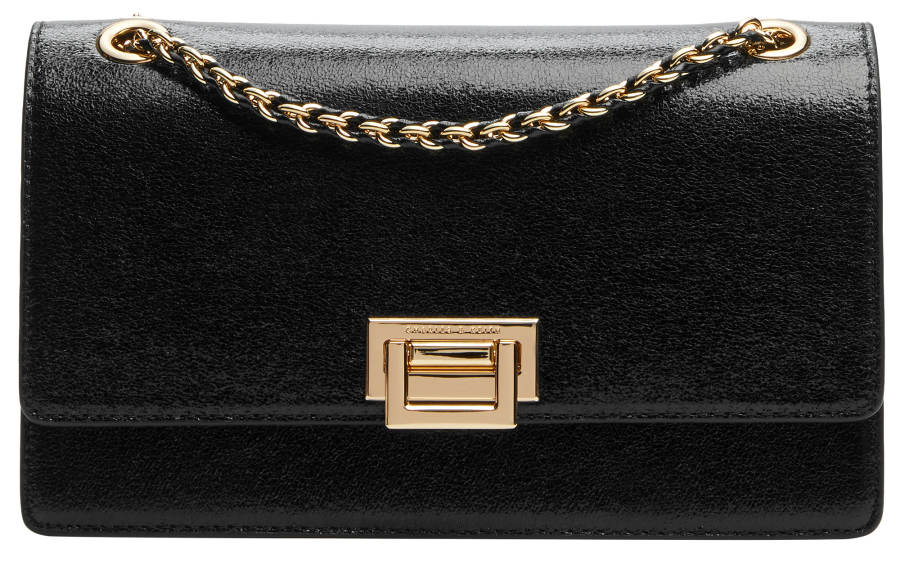 CHARLES&KEITH Charles & Keith Synthetic Leather King Bag Crossbody Bag, Shoulder Bag Medium Women's Black/Gold