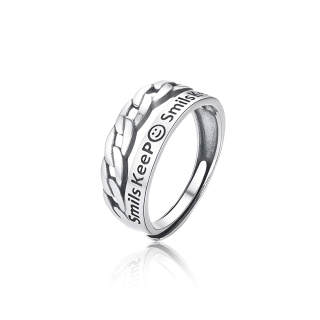 FOREVER MELODY 925 Sterling Silver Rings Men's Silver