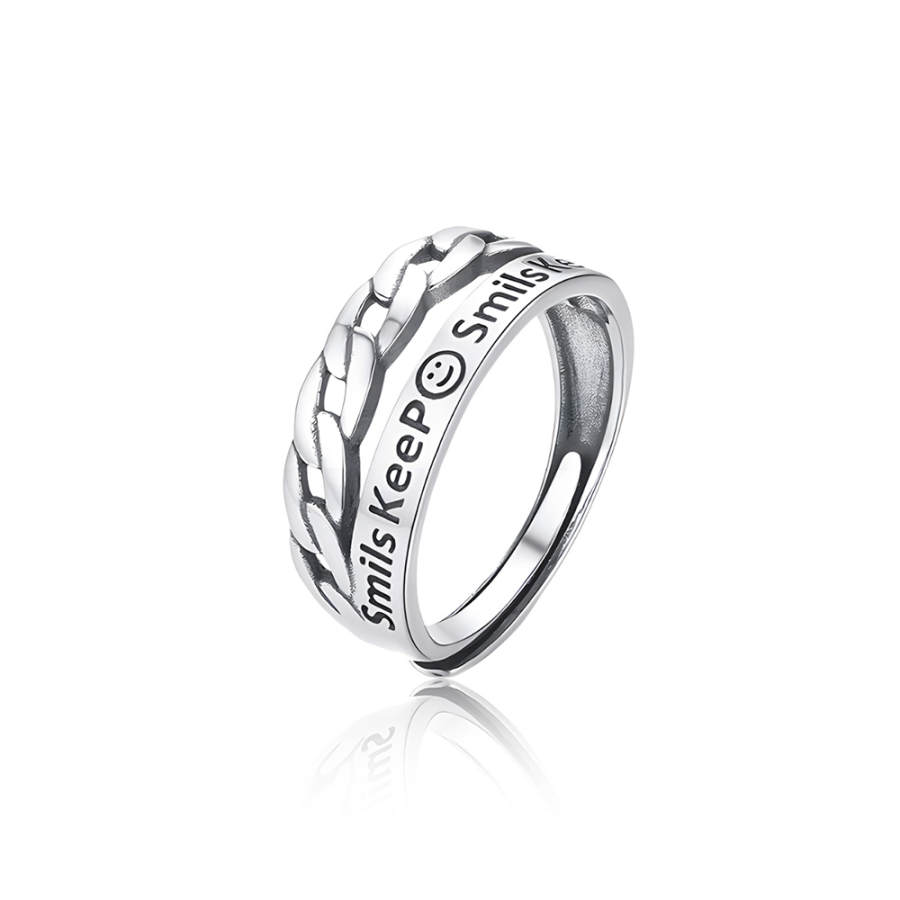 FOREVER MELODY FOREVER MELODY 925 Sterling Silver Rings Men's Silver