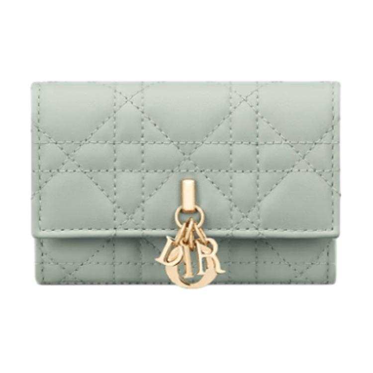 DIOR Miss Dior Lambskin Wallet Women's Bright Green