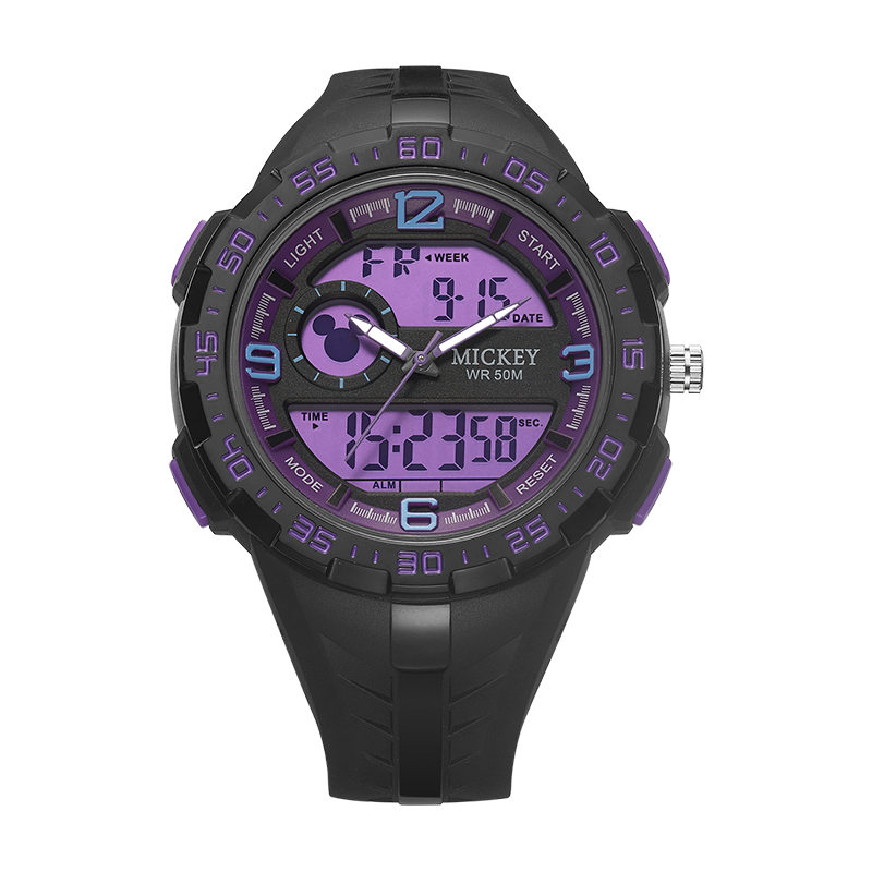 Disney Waterproof Electronic Movement Watch Men's Watches Purple Watch Dial