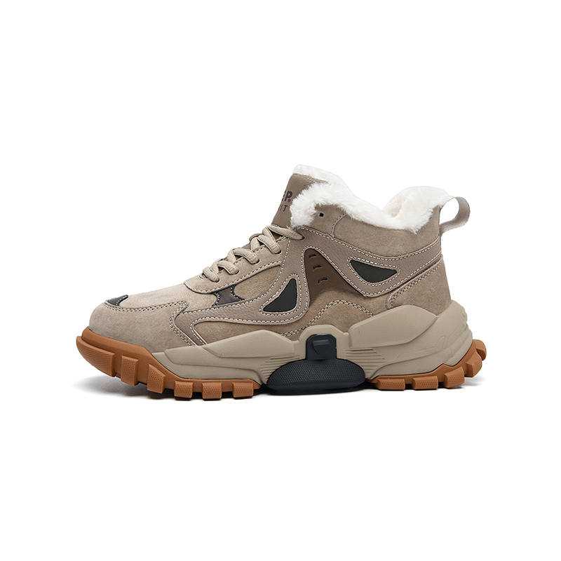 JEEP SPIRIT Thickened And Fleece Lined High Top Platform Thermal Abrasion Resistant Height Increasing Crew Snow Boots