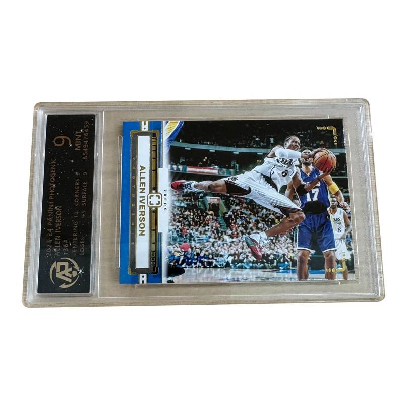 PANINI Allen Iverson 76ers, On Card, Thick Card, Classic Moment, Basketball Card 9 Points Graded Cards 1 Pc