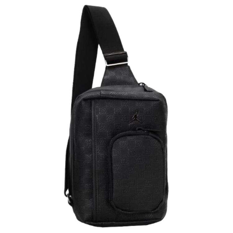 Jordan Jordan Synthetic Leather One Shoulder Crossbody Sling Bag Regular Unisex Black