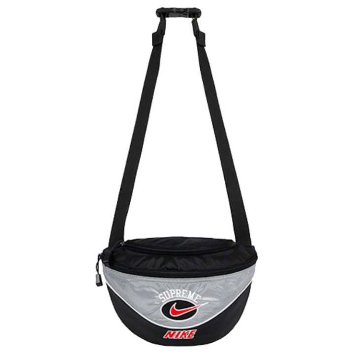 Supreme Supreme X Nike Collaboration SS19 Nylon Sling Bag, Fanny Pack Regular Unisex Silver
