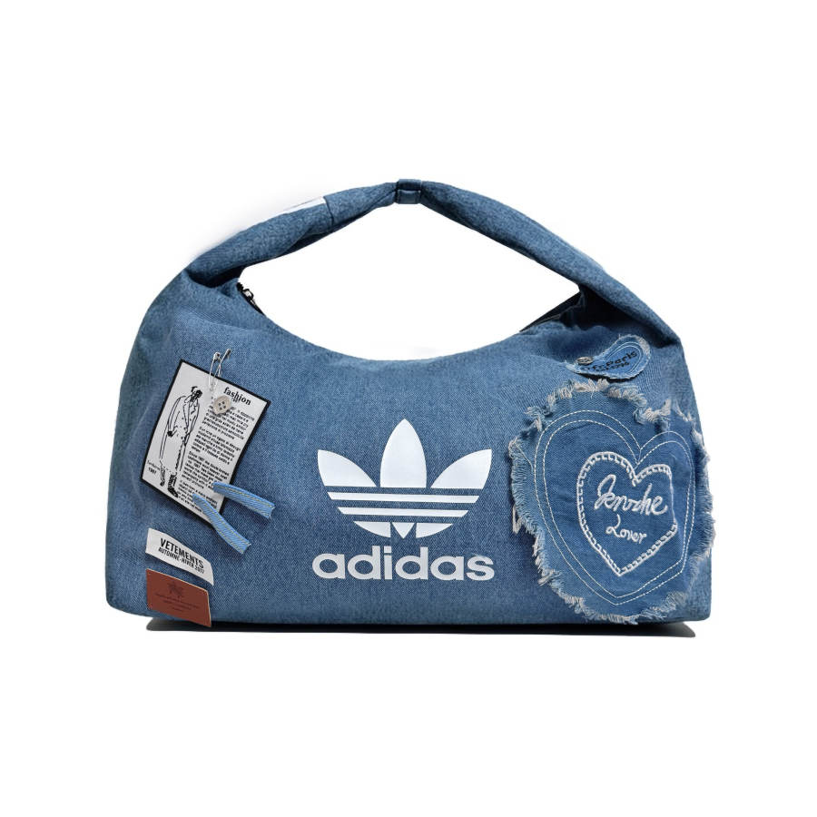 Adidas Originals Cotton One Shoulder Handbag Unisex Blue
