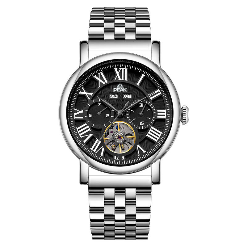 PEAK Everyday Commute Workplace Versatile Men's Watch Automatic Mechanical Movement Stainless Steel Watchband