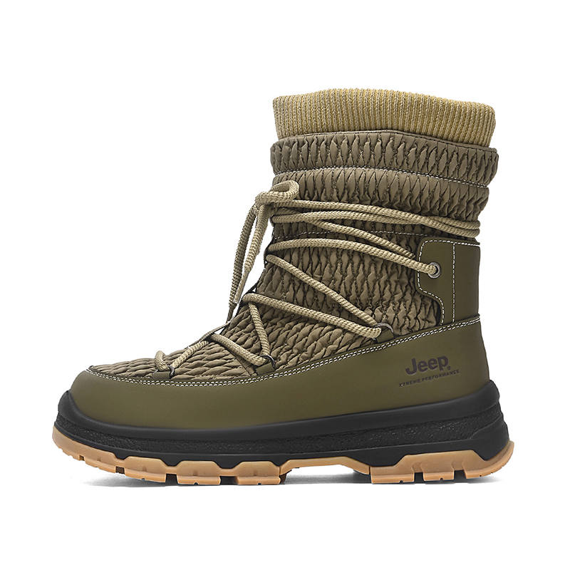 Jeep Minimalist Style Short Snow Boots Men's Army Green
