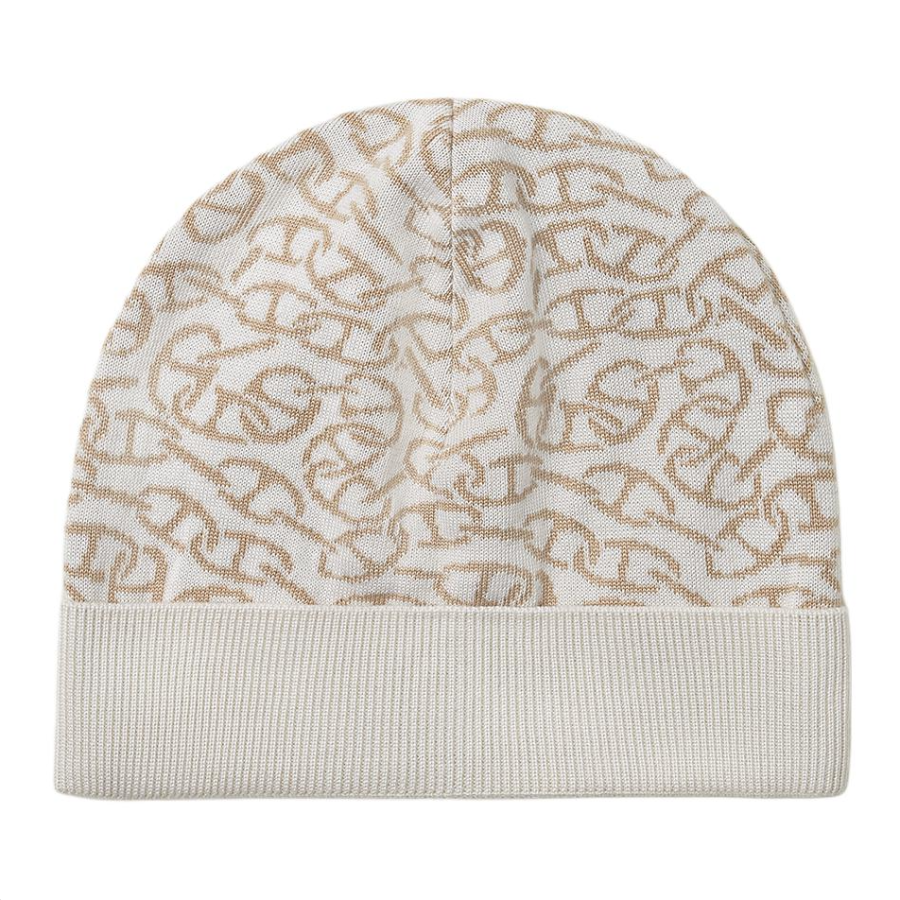 HERMES Cashmere, Silk, Knitted Fabric Beanies Women's Beige