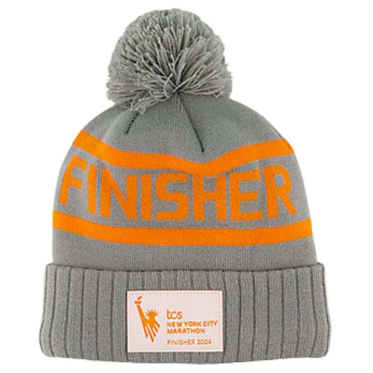 New Balance New Balance Letter Print Acrylic Beanies Unisex Gray/Orange