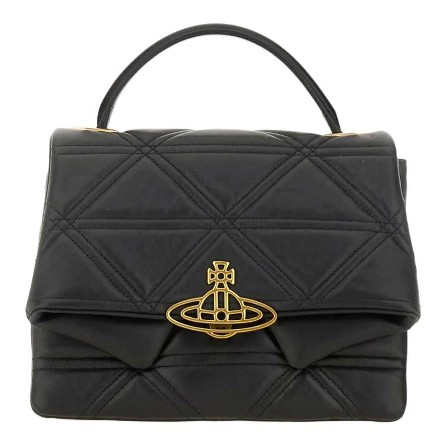 Vivienne Westwood Lambskin Tote Bag, Shopping Bag, Shoulder Bag, Handbag Women's Black