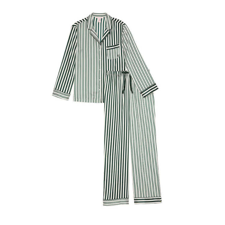 Victoria's Secret THE MIX Pajama Set Women's Green Stripes