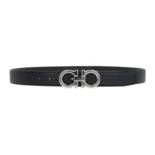FERRAGAMO Calfskin Leather Belts Men's Black