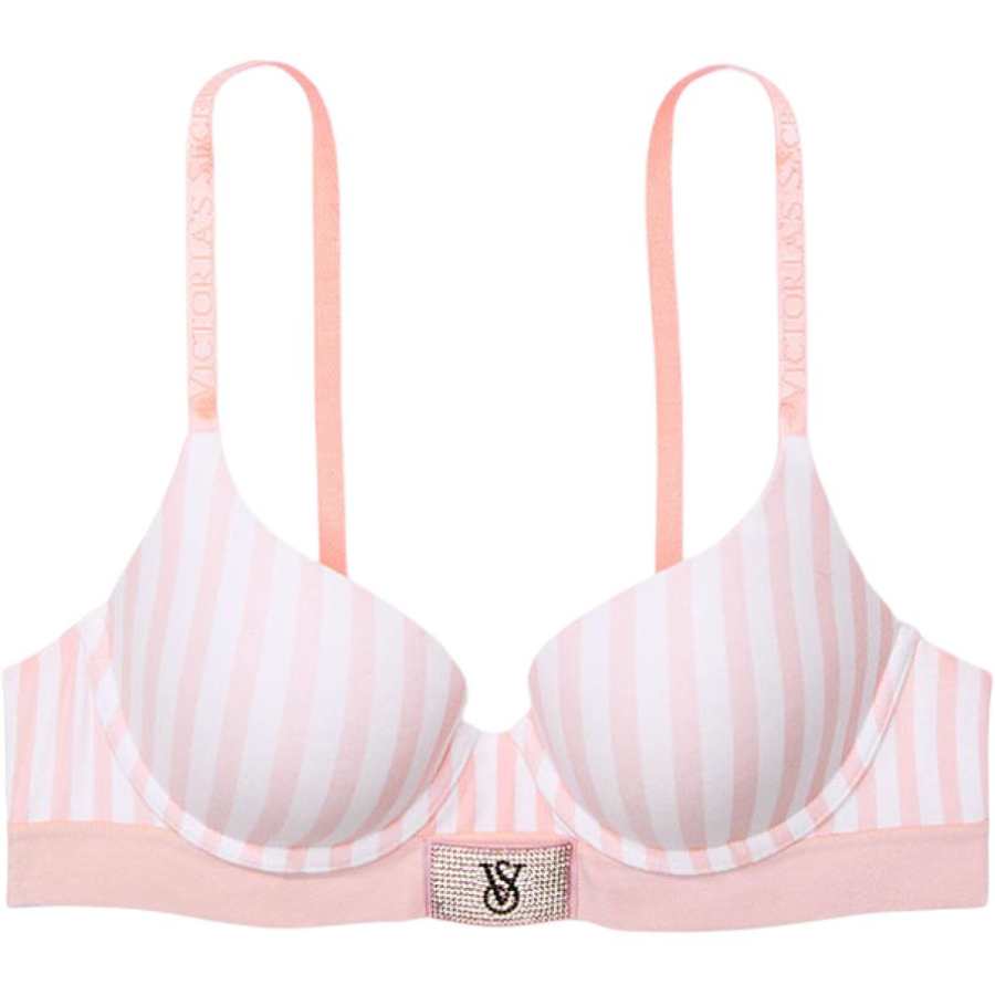 Victoria's Secret Bra Women's Pink White Stripes
