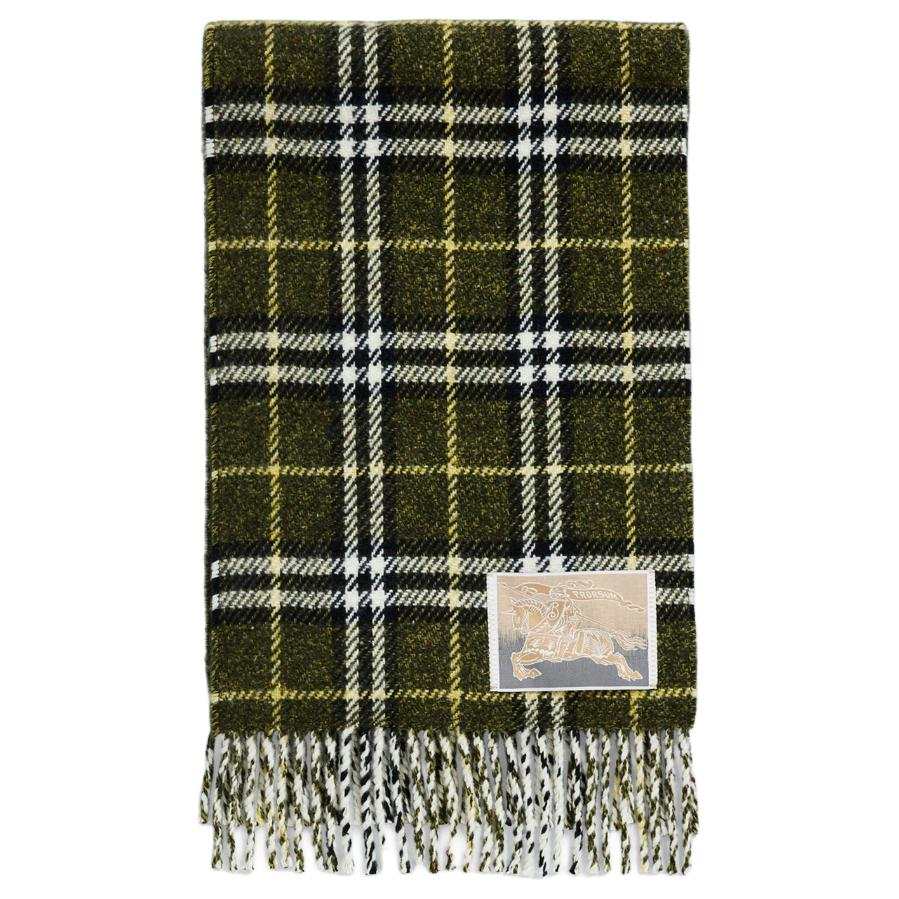 Burberry Burberry Checkered Logo Patch Fringed Scarf