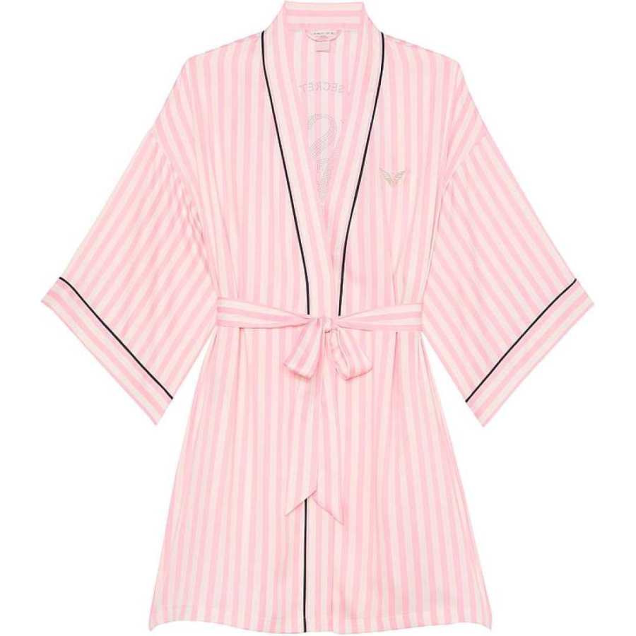 Victoria's Secret 24 Big Show Collection THE MIX Sleep Robe Women's Pink Stripes