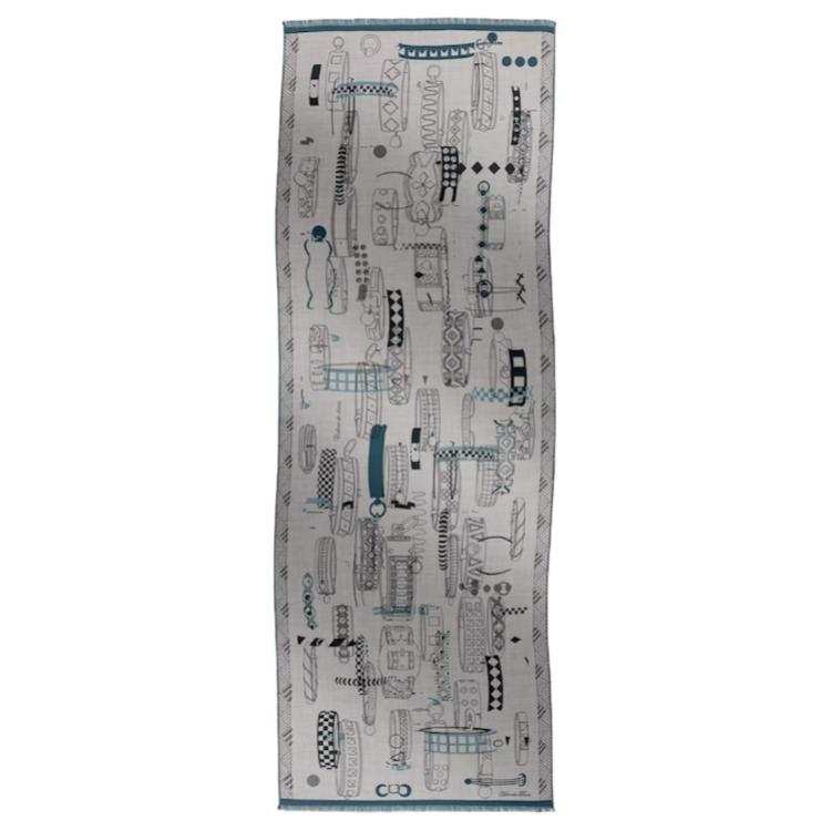 HERMES HERMES Chien Cashmere, Silk Scarves Men's Multicolor