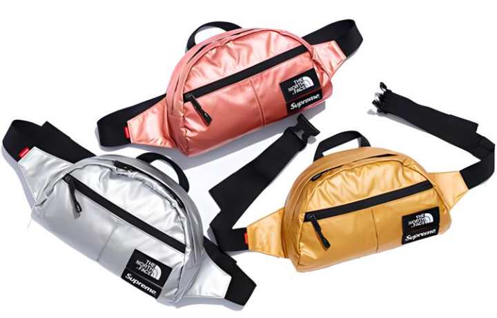 Supreme Supreme X The North FaceMetallic Collaboration Fabric Sling Bag, Crossbody Bag, Fanny Pack Regular Unisex Multicolor