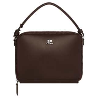 COURREGES Cow Leather One Shoulder Handbag Women's Brown