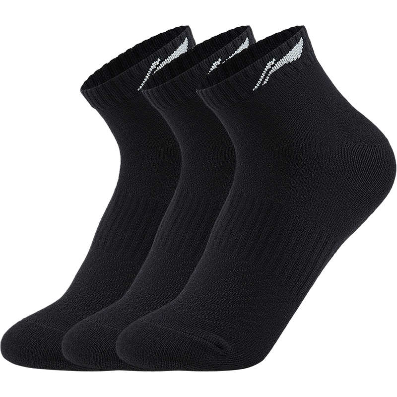 Li-Ning Li Ning Fitness Series Ankle Socks Unisex 3 Pack Black