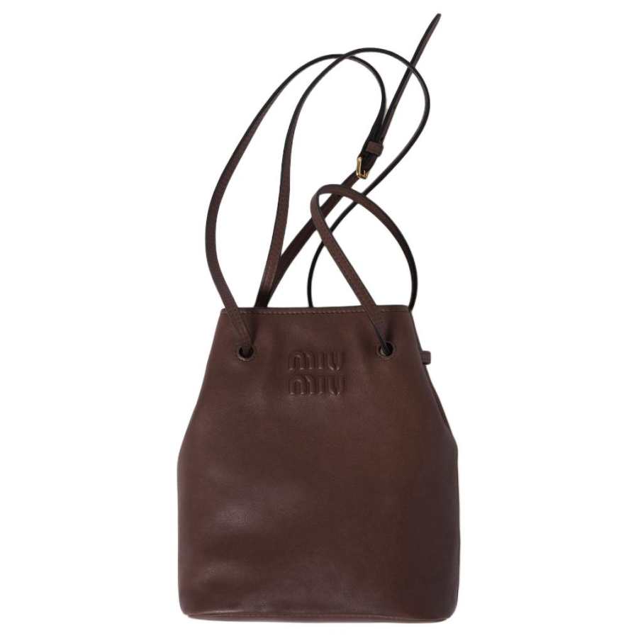 MIU MIU Leather Handbag, Small Water Buckets, Lucky Bag, Shoulder Bag, Crossbody Bag Mini Women's Briarwood