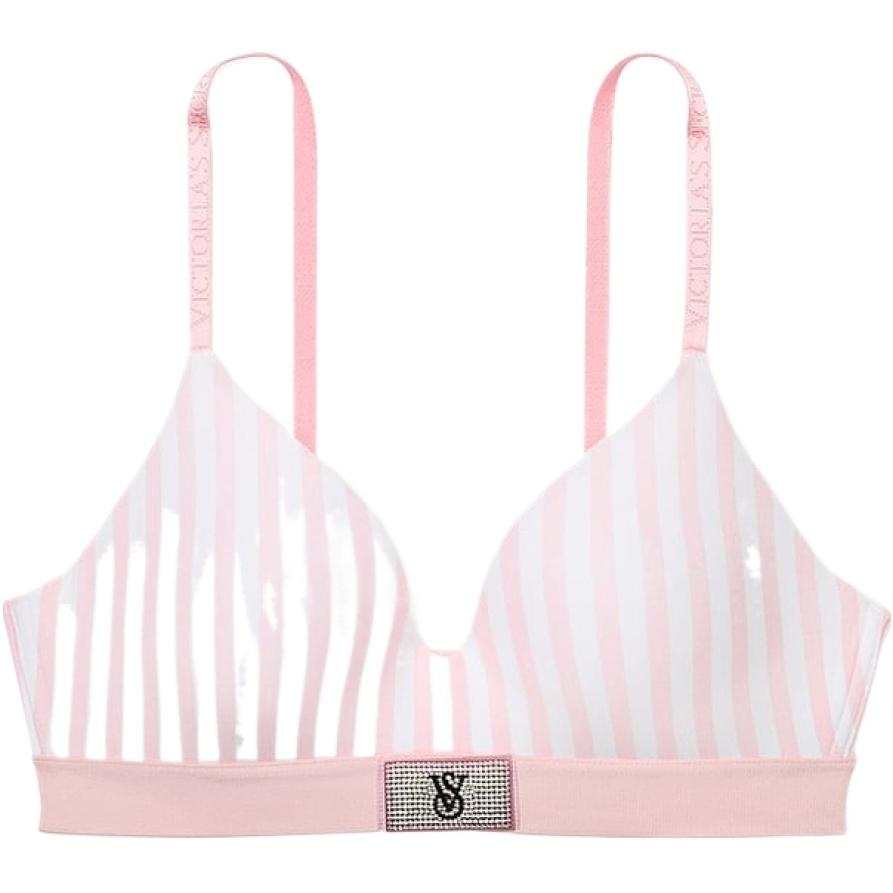 Victoria's Secret Bra Women's Pink White Stripes