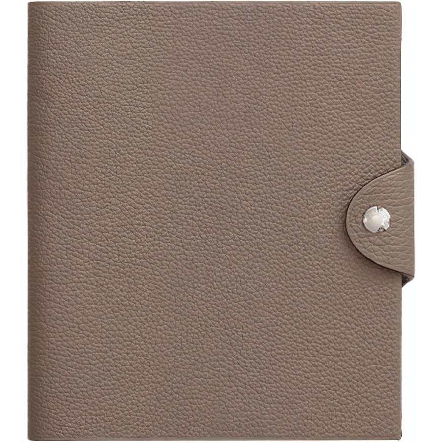 HERMES Togo Calfskin Storage Bag Unisex 18 Etoupe Elephant Gray