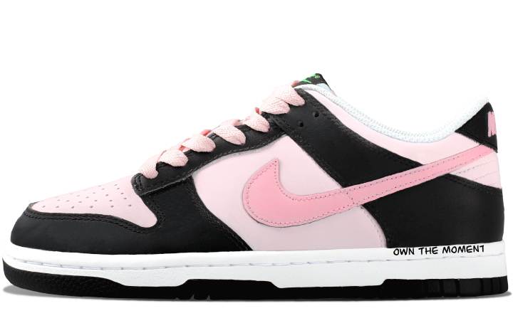 Nike Nike Dunk Slip Resistant Low top Kids' Skateboarding Shoes Black Pink Teenagers