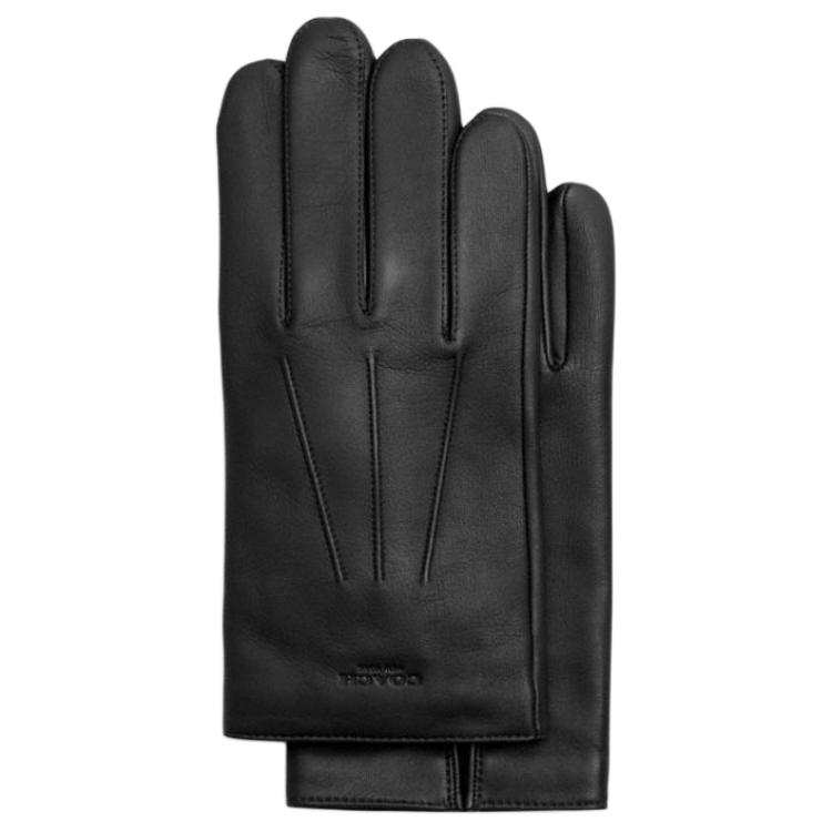 COACH COACH Leather Gloves Unisex Black