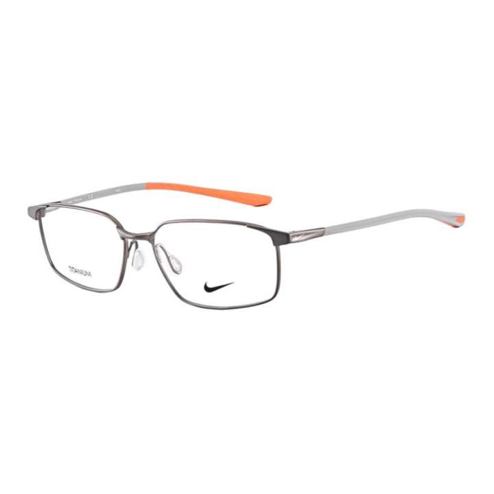 Nike Nike Pure Titanium Rubber Square Eyeglass Frames Men's Light Coffee