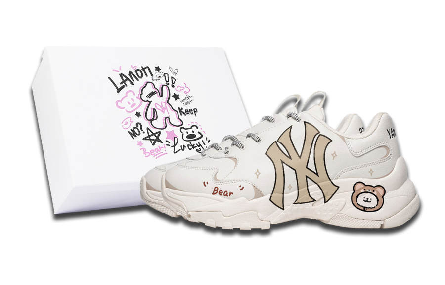 MLB Big Ball Chunky Slip Resistant Slip Resistant Low top Chunky Sneakers Unisex Brown White