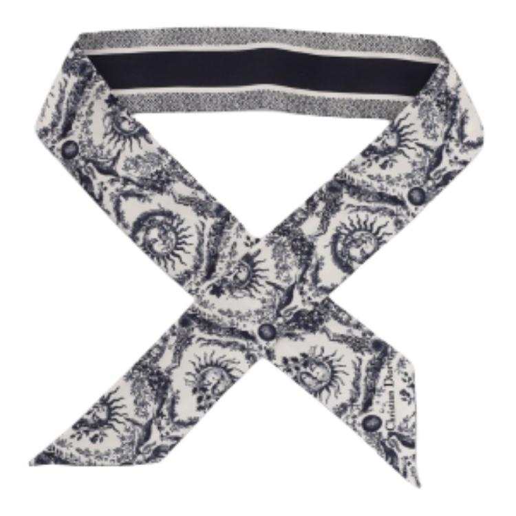 DIOR DIOR Silk Silk Scarves Women's Blue