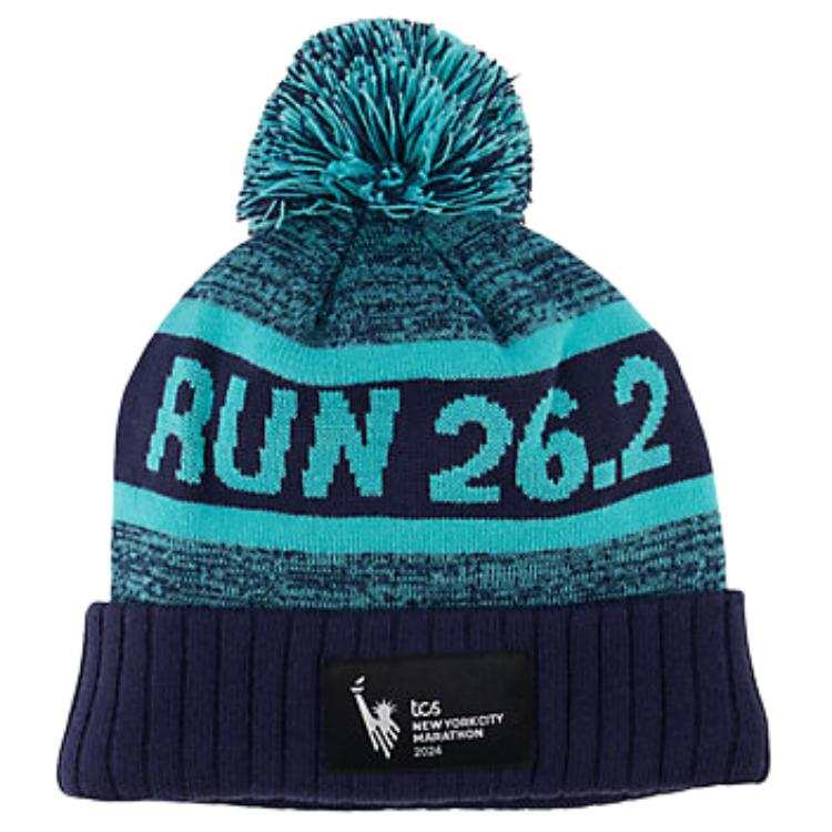 New Balance New Balance Knitted Fabric, Acrylic Beanies Unisex Blue Green