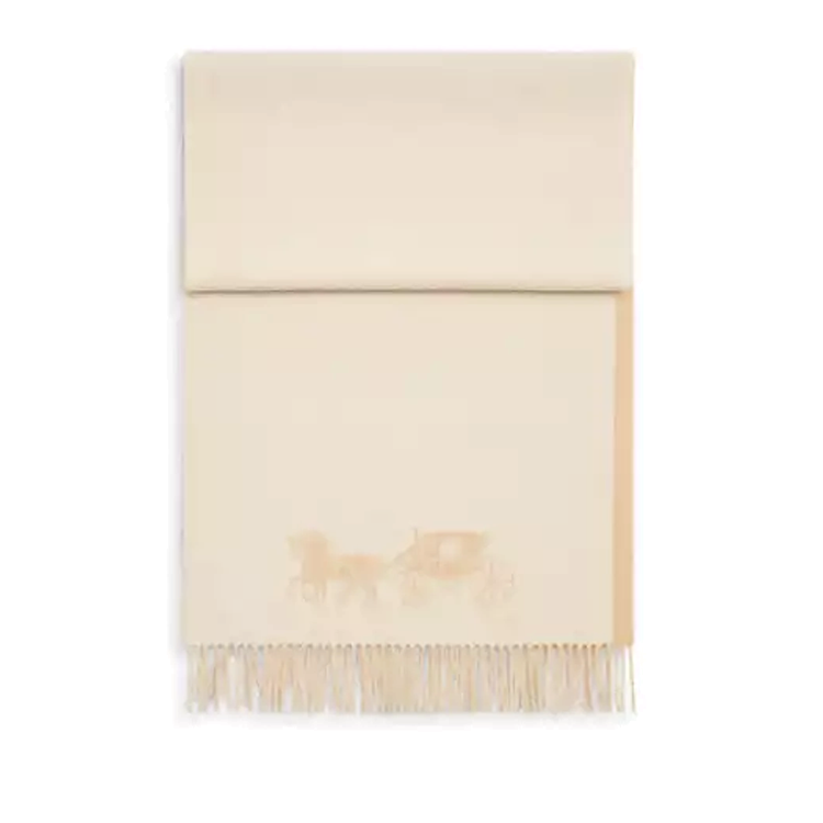 COACH COACH Wool Knit Scarves Unisex Beige