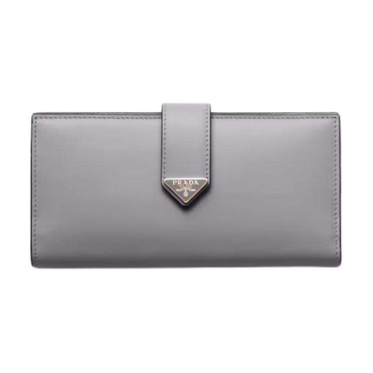 PRADA PRADA Leather Wallet Large Women's Wisteria Gray