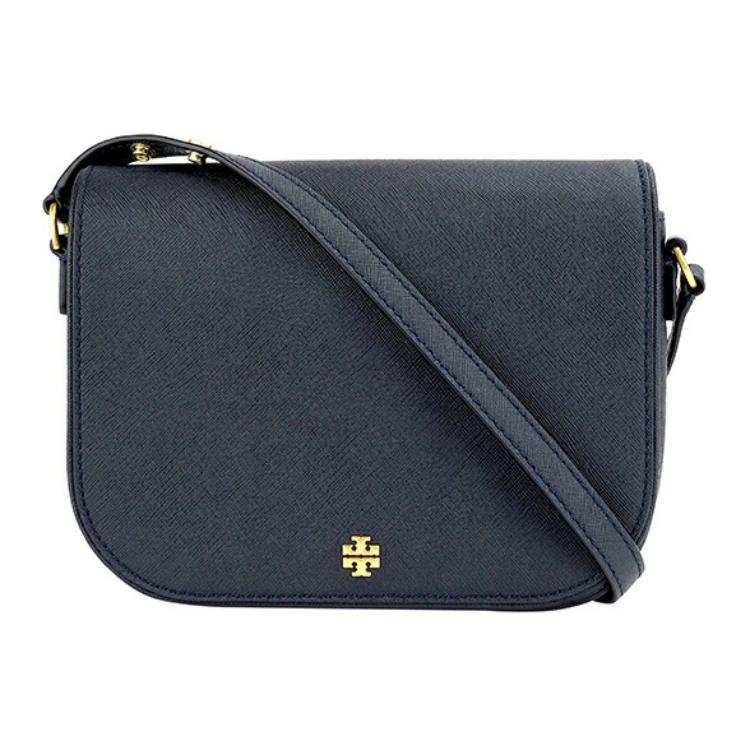 TORY BURCH Emerson Cow Leather Shoulder Bag, Crossbody Bag Women's Marine Blue