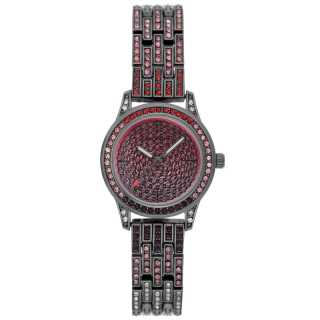 Juicy Couture JUZI Classic Collection Wrist Watches Quartz Movement Steel PVD Strap 28mm Black Dial Women's Watch 30m Water Resistant